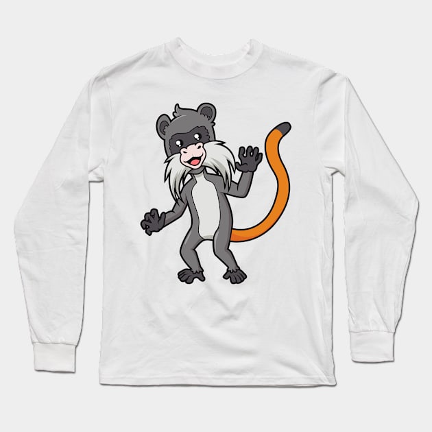 Kawaii Tamarin Long Sleeve T-Shirt by Modern Medieval Design